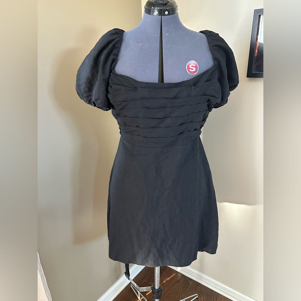 NWT Astr The Label Black Puff Sleeve Mini Dress - XL